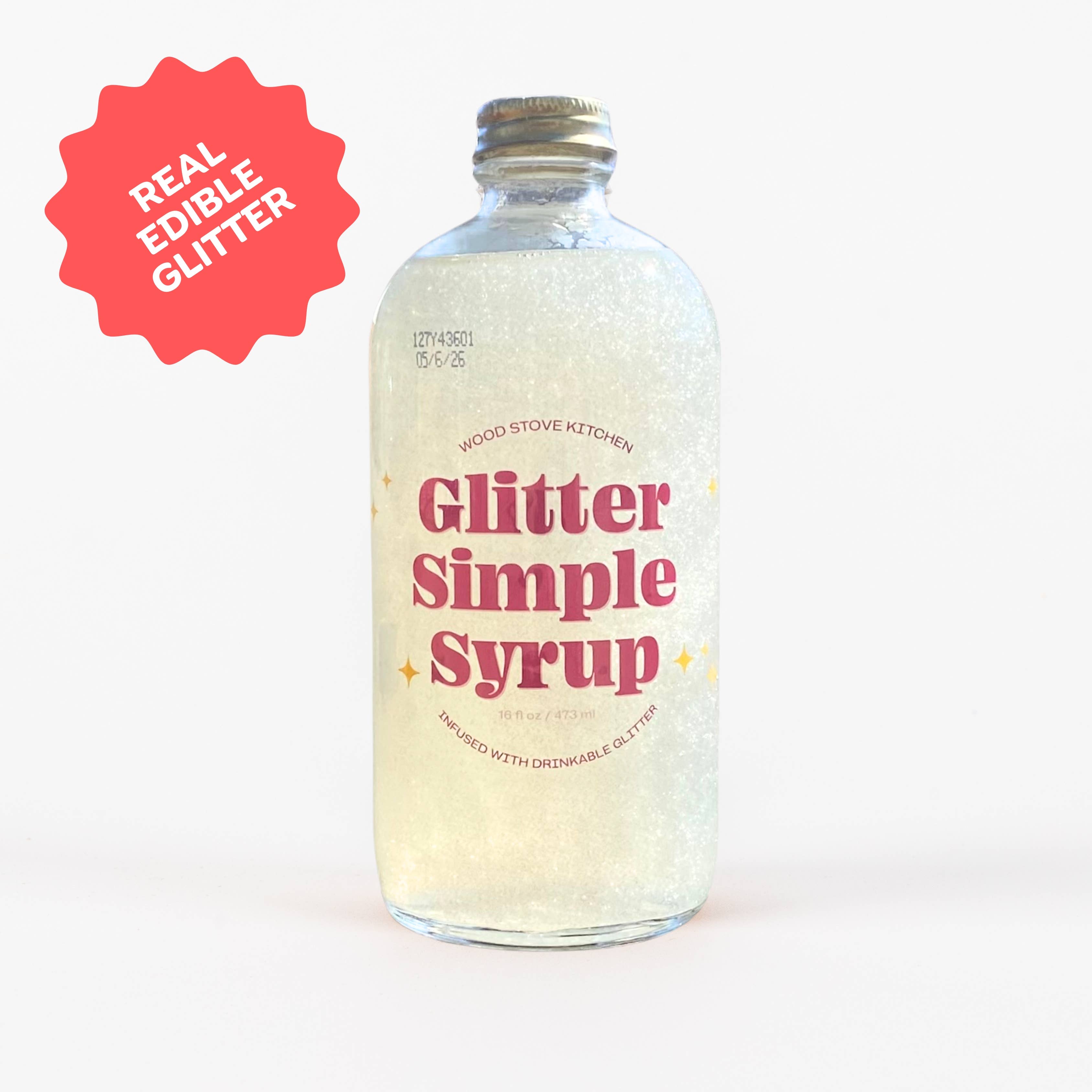 Wood Stove Kitchen - Glitter Simple Syrup, 16 fl oz with Edible Glitter ...